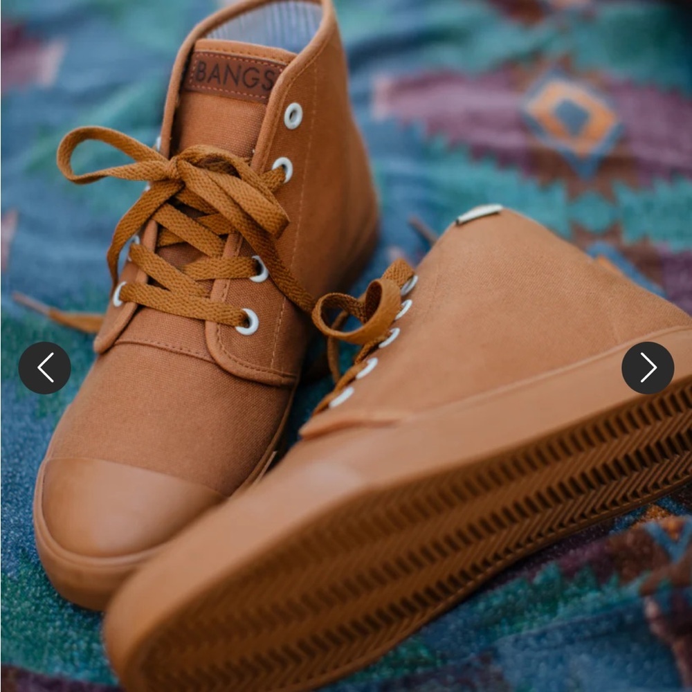 Bangs Tan High-Top Canvas Sneakers